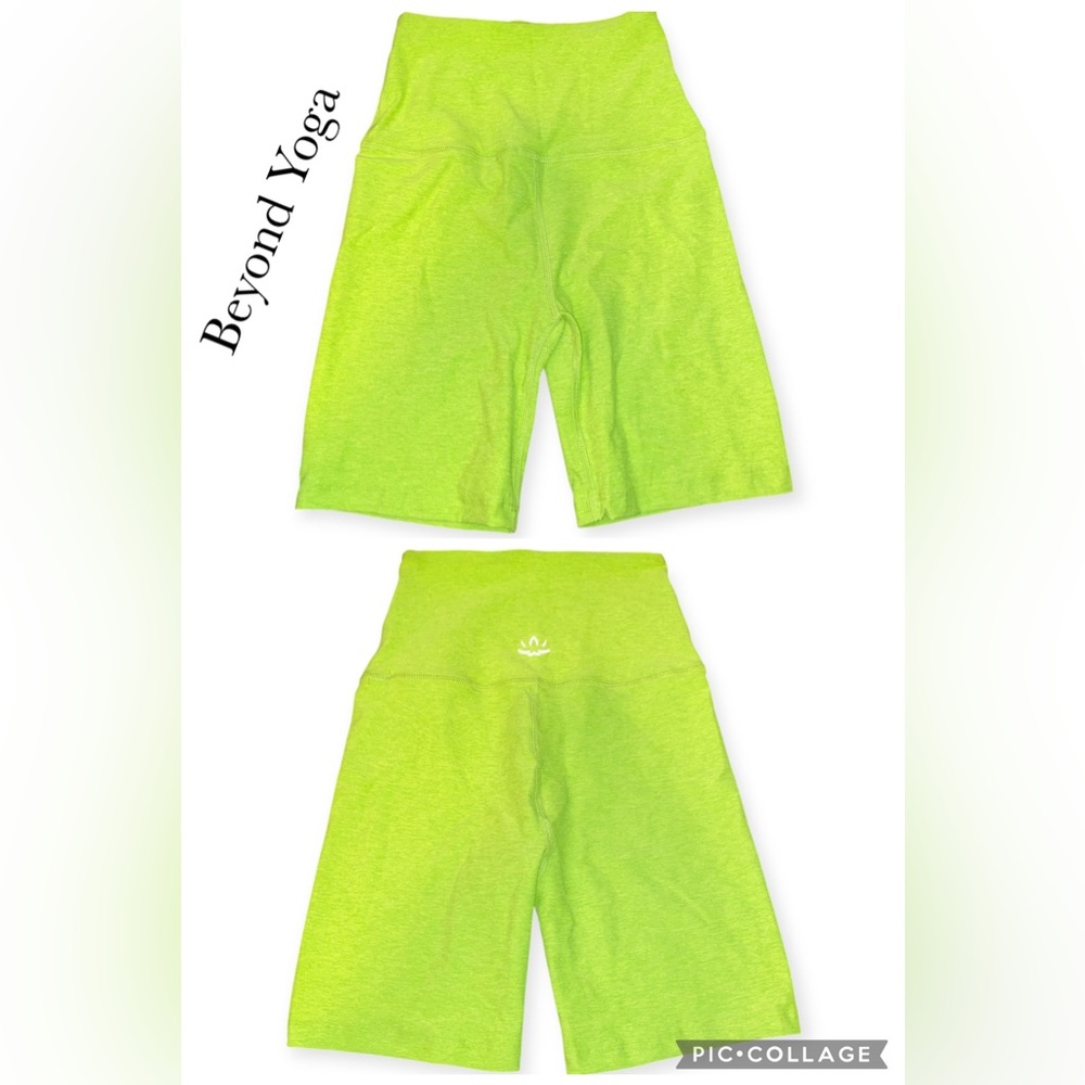 Beyond Yoga High Waisted Neon Green Bike Shorts - Size S